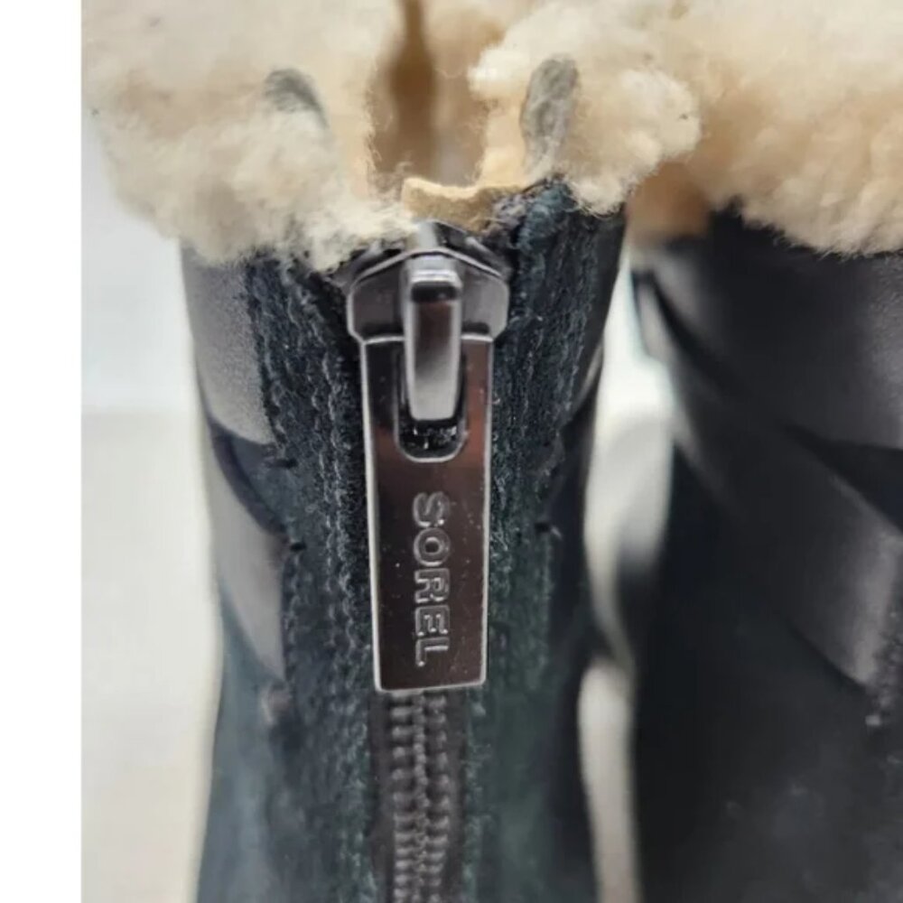 Sorel Harlow Cozy Size 8 Waterproof Ankle Bootie Black Noir color. - Picture 12 of 16